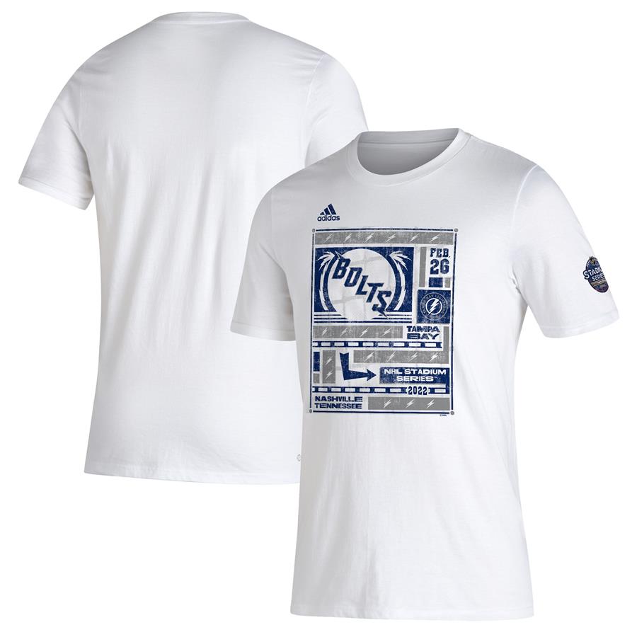 Tampa Bay Lightning adidas 2022 NHL Stadium Series Bolts Amplifier T-Shirt - White