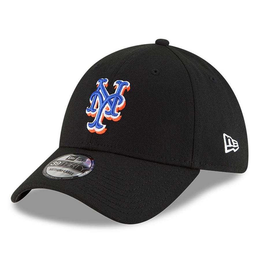 New York Mets New Era Alternate Logo Team Classic 39THIRTY Flex Hat - Black