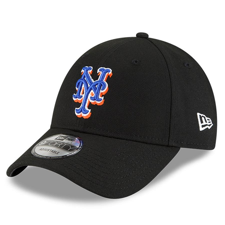 New York Mets New Era Alternate Logo Team The League 9FORTY Adjustable Hat - Black