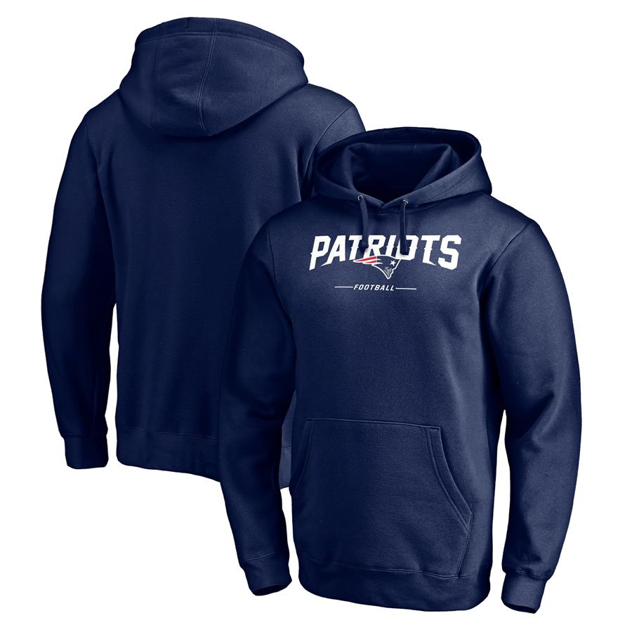 New England Patriots Fanatics Branded Team Lockup Wordmark Pullover Hoodie - Navy