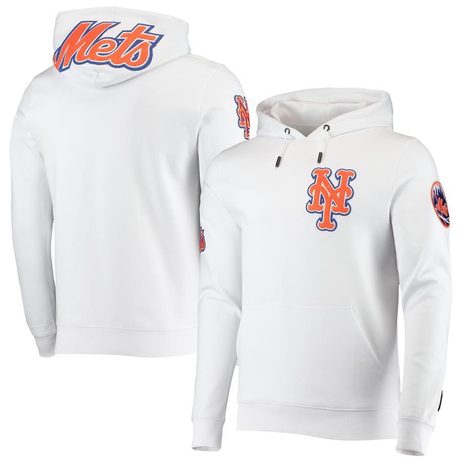 New York Mets Pro Standard Logo Pullover Hoodie - White