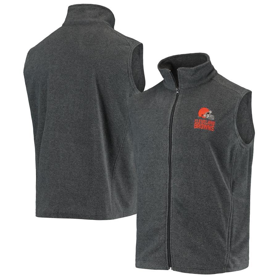Cleveland Browns Dunbrooke Houston Fleece Full-Zip Vest - Heathered Gray
