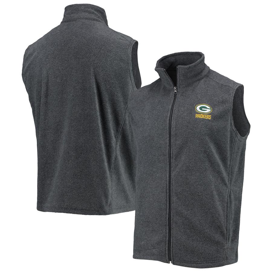 Green Bay Packers Dunbrooke Houston Fleece Full-Zip Vest - Gray