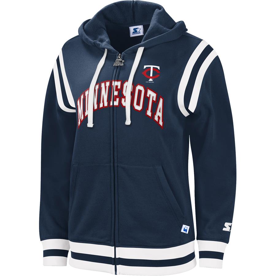 Женское худи на молнии Minnesota Twins Starter Vintage (тёмно-синий)