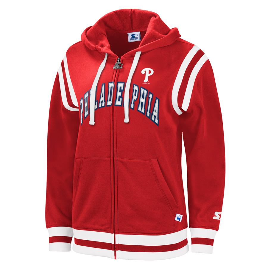 Philadelphia Phillies Starter Women's Vintage Full-Zip Hoodie - Red