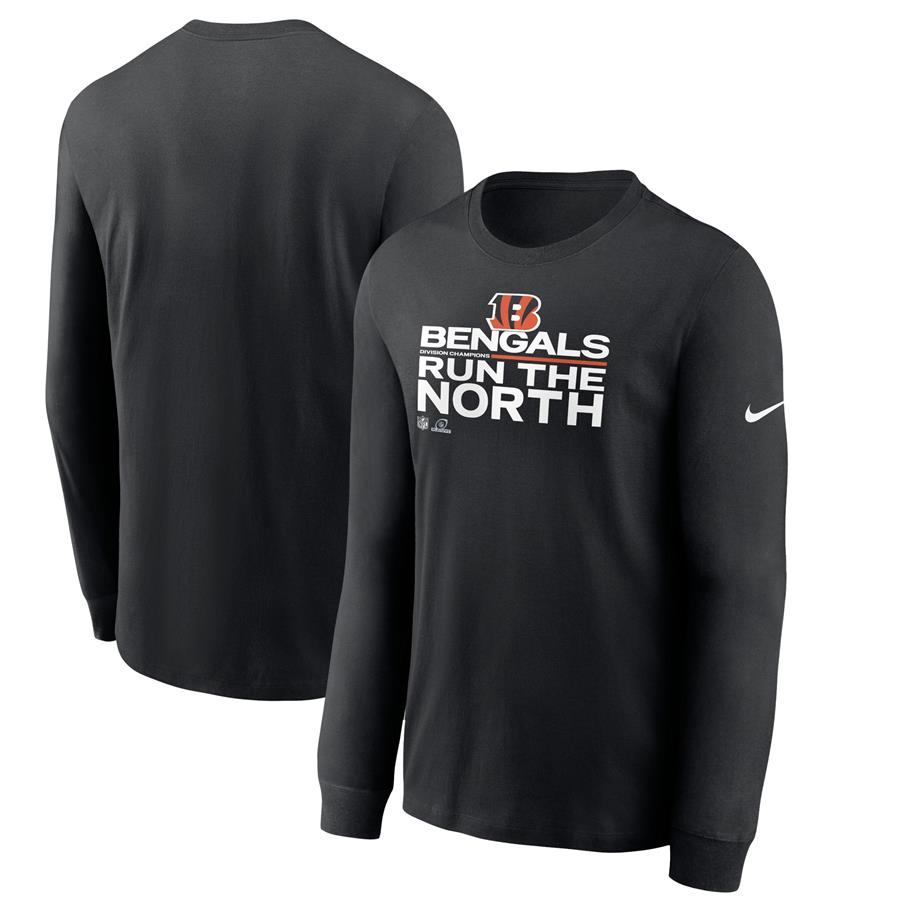 Cincinnati Bengals Nike 2021 AFC North Division Champions Trophy Collection Long Sleeve T-Shirt - Black