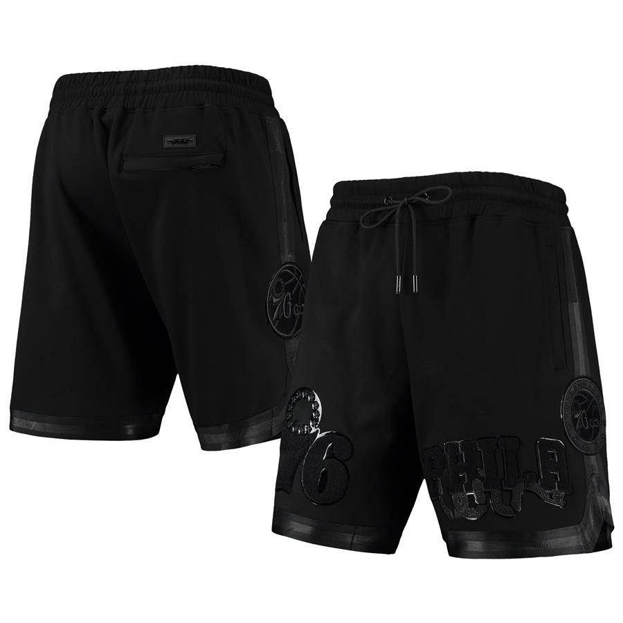 Philadelphia 76ers Pro Standard Triple Black Gloss Shorts