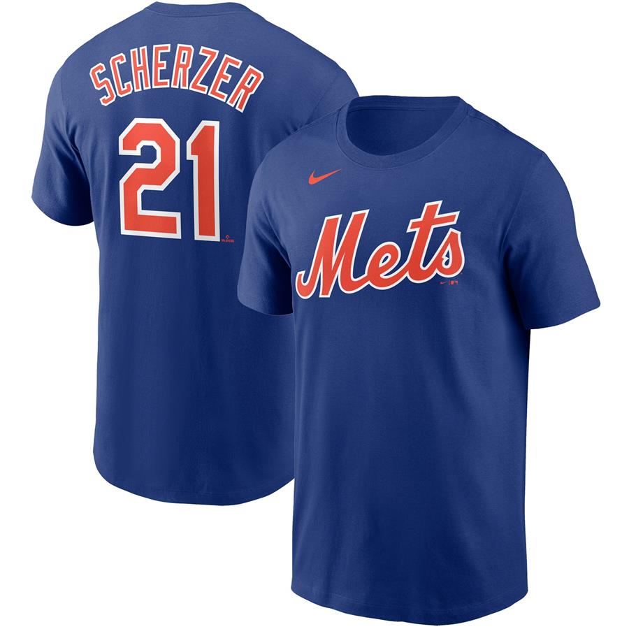 Max Scherzer New York Mets Nike Name & Number T-Shirt - Royal