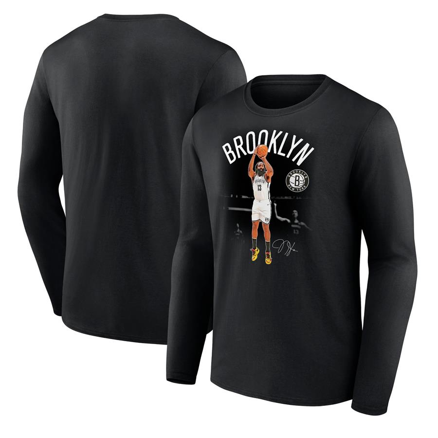 James Harden Brooklyn Nets Fanatics Branded Charge Long Sleeve T-Shirt - Black