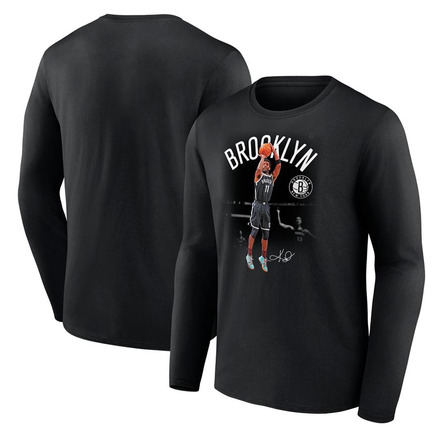 Kyrie Irving Brooklyn Nets Fanatics Branded Charge Long Sleeve T-Shirt - Black