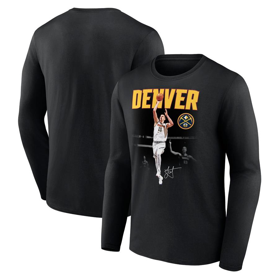 Nikola Jokic Denver Nuggets Fanatics Branded Charge Long Sleeve T-Shirt - Black