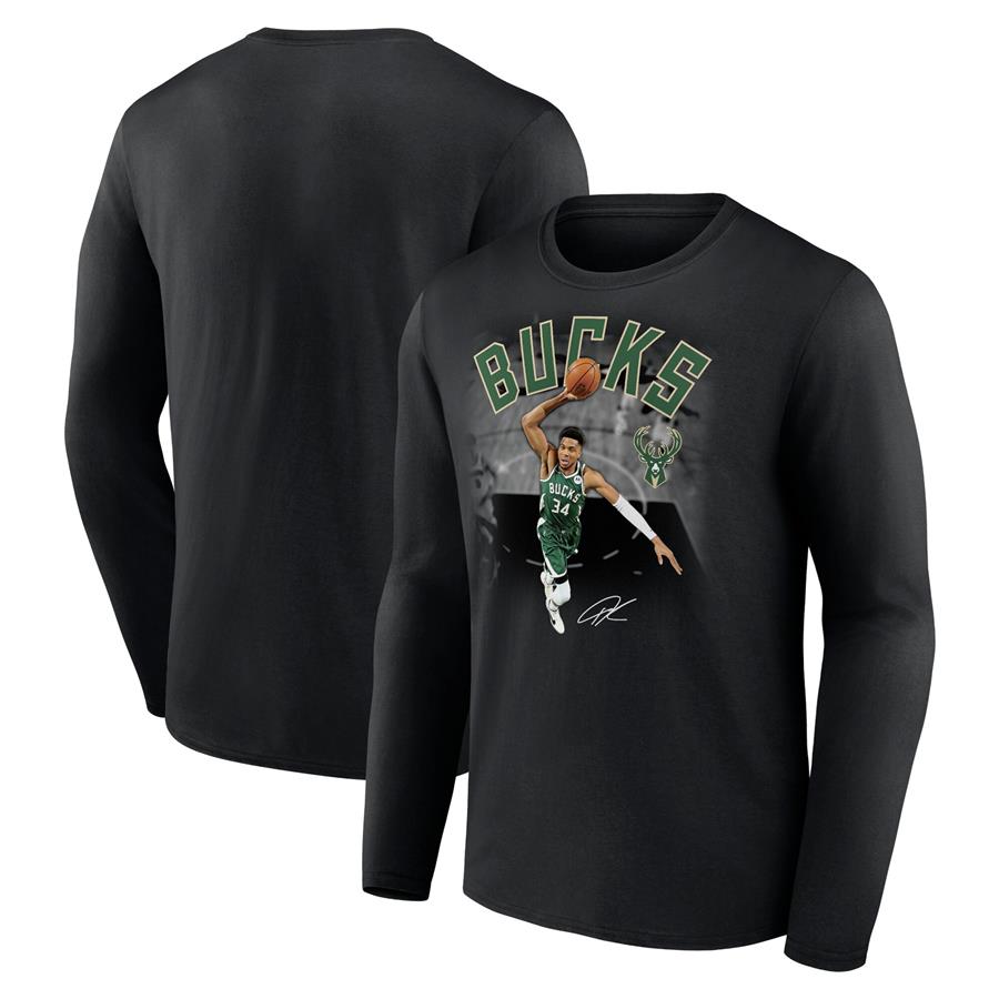 Giannis Antetokounmpo Milwaukee Bucks Fanatics Branded Charge Long Sleeve T-Shirt - Black