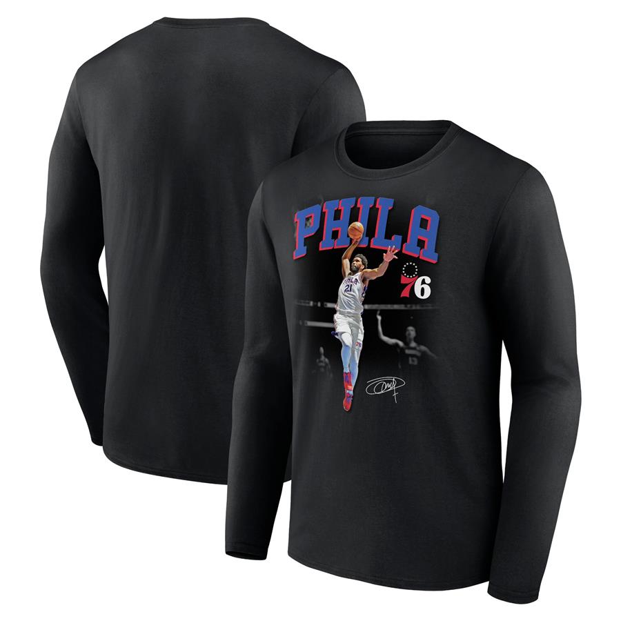 Joel Embiid Philadelphia 76ers Fanatics Branded Charge Long Sleeve T-Shirt - Black