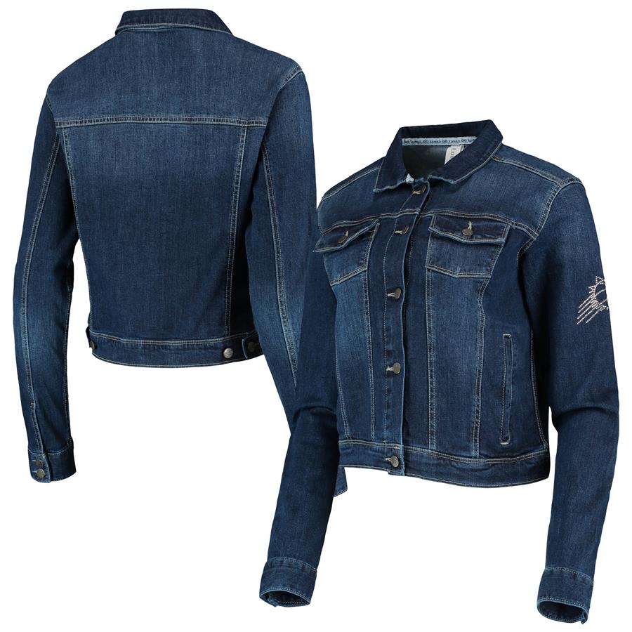 Женская куртка Phoenix Suns Lusso Georgie Swarovski Crystals Button-Up Denim (синий)