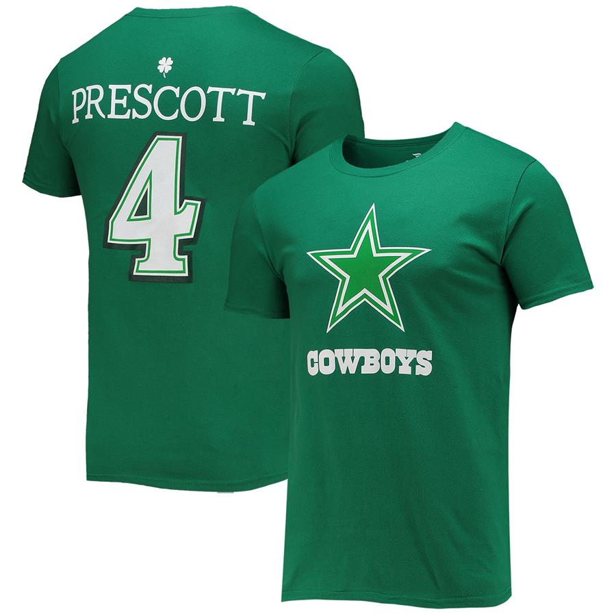 Dak Prescott Dallas Cowboys Fanatics Branded St. Patrick's Day Icon Player T-Shirt - Green