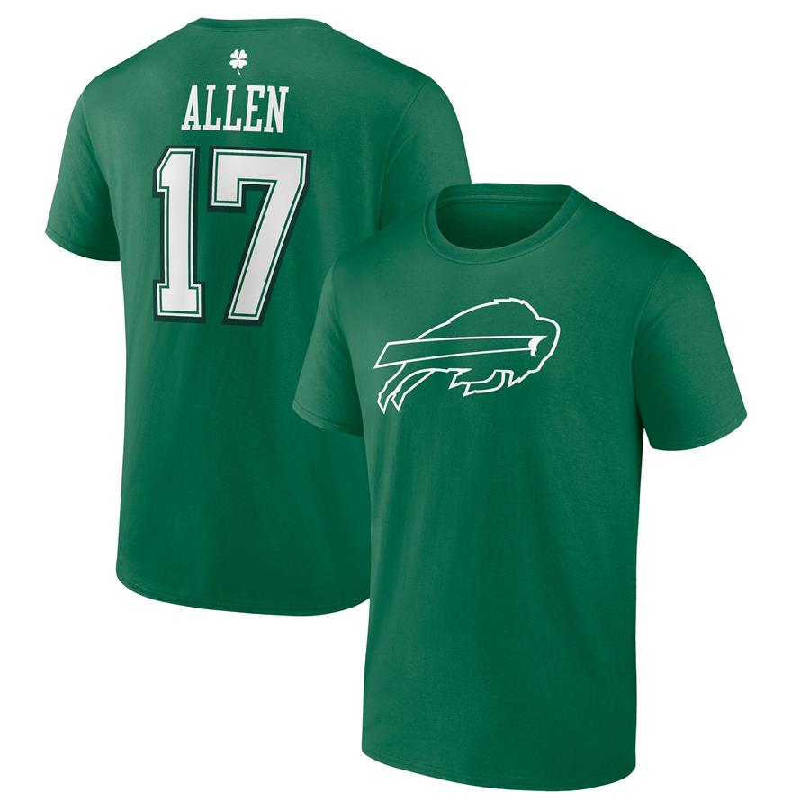 Josh Allen Buffalo Bills Fanatics Branded St. Patrick's Day Icon Player T-Shirt - Green