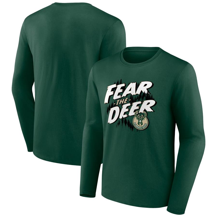 Milwaukee Bucks Fanatics Branded Tip-Off Long Sleeve T-Shirt - Hunter Green