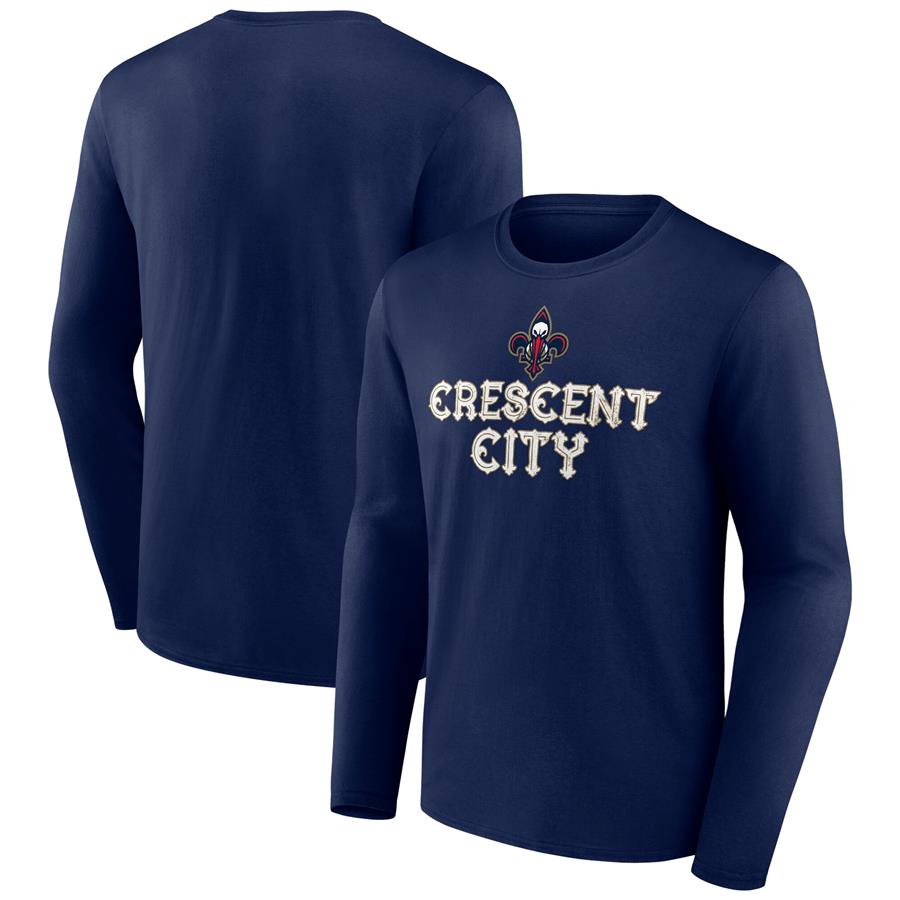 New Orleans Pelicans Fanatics Branded Tip-Off Long Sleeve T-Shirt - Navy