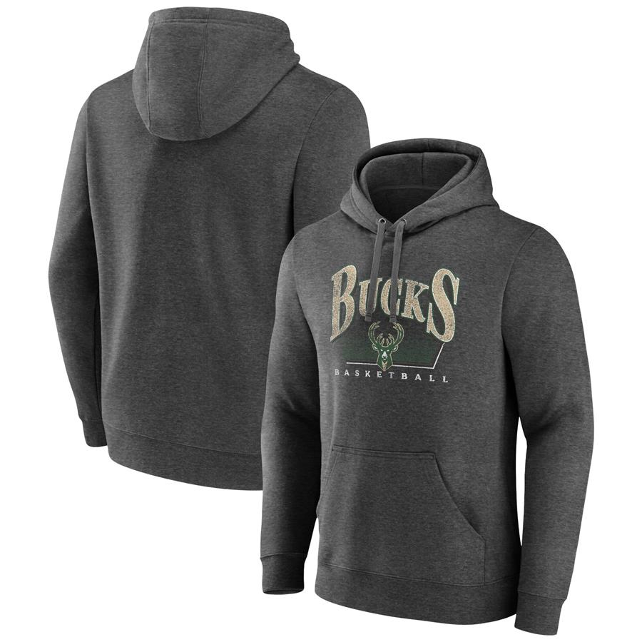 Milwaukee Bucks Fanatics Branded Selection Pullover Hoodie - Charcoal