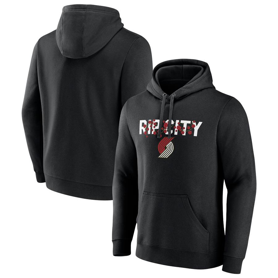 Portland Trail Blazers Fanatics Branded Tip-Off Pullover Hoodie - Black