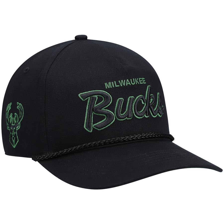 Milwaukee Bucks '47 Crosstown Script Hitch Snapback Hat - Black