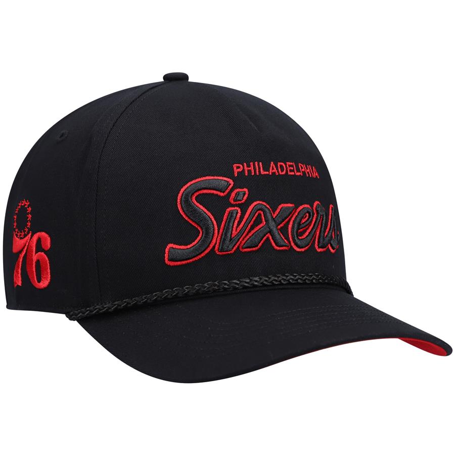 Philadelphia 76ers '47 Crosstown Script Hitch Snapback Hat - Black