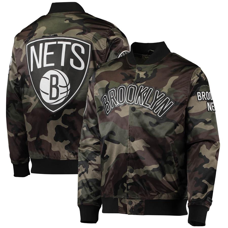 Brooklyn Nets Pro Standard Satin Full-Snap Jacket - Camo