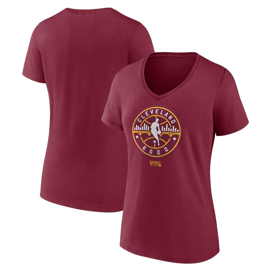 Fanatics Branded Women's 2022 NBA All-Star Game Primary Logo V-Neck T-Shirt - Garnet