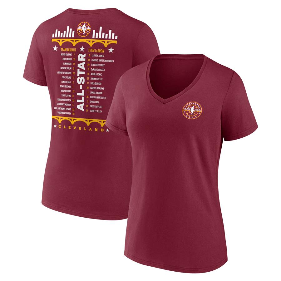 Fanatics Branded Women's 2022 NBA All-Star Game Roster V-Neck T-Shirt