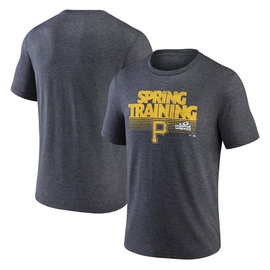 Pittsburgh Pirates Fanatics Branded 2022 MLB Spring Training Grapefruit League Spring Fade Tri-Blend T-Shirt - Heathered Charcoal