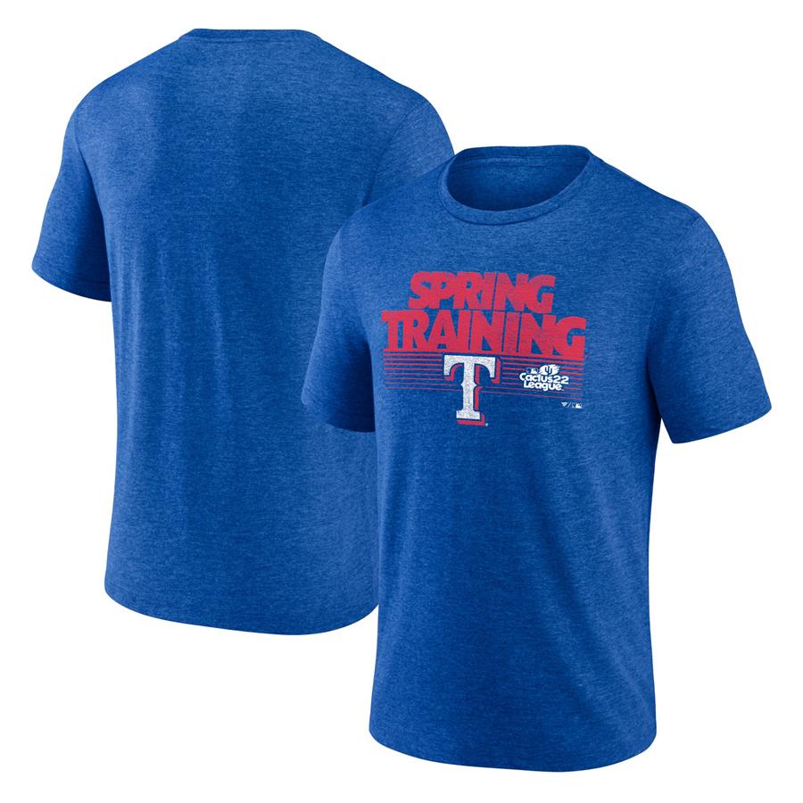 Texas Rangers Fanatics Branded 2022 MLB Spring Training Cactus League Spring Fade Tri-Blend T-Shirt - Royal