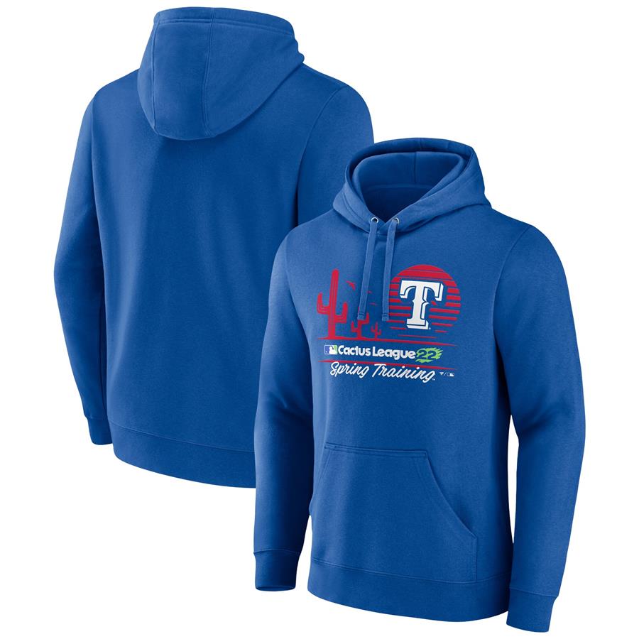 Texas Rangers Fanatics Branded 2022 MLB Spring Training Cactus League Horizon Line Pullover Hoodie - Royal