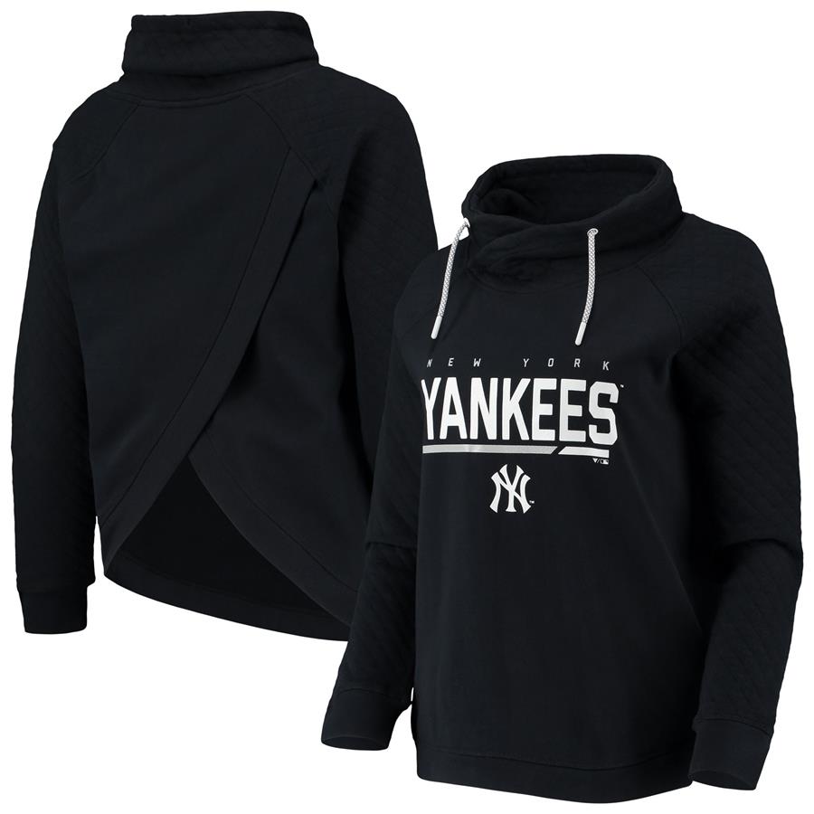 Женский свитшот New York Yankees Levelwear Vega Funnel Neck Raglan (чёрный)