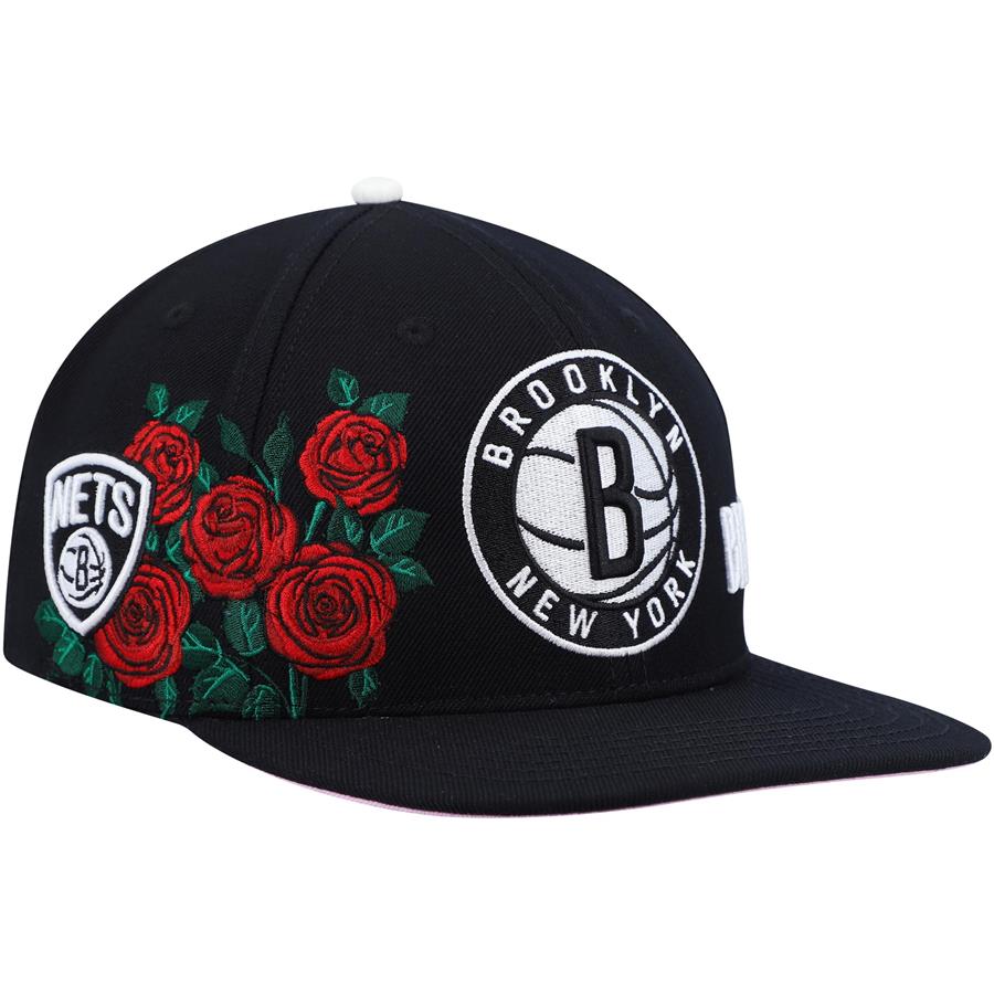 Brooklyn Nets Pro Standard Roses Snapback Hat - Black