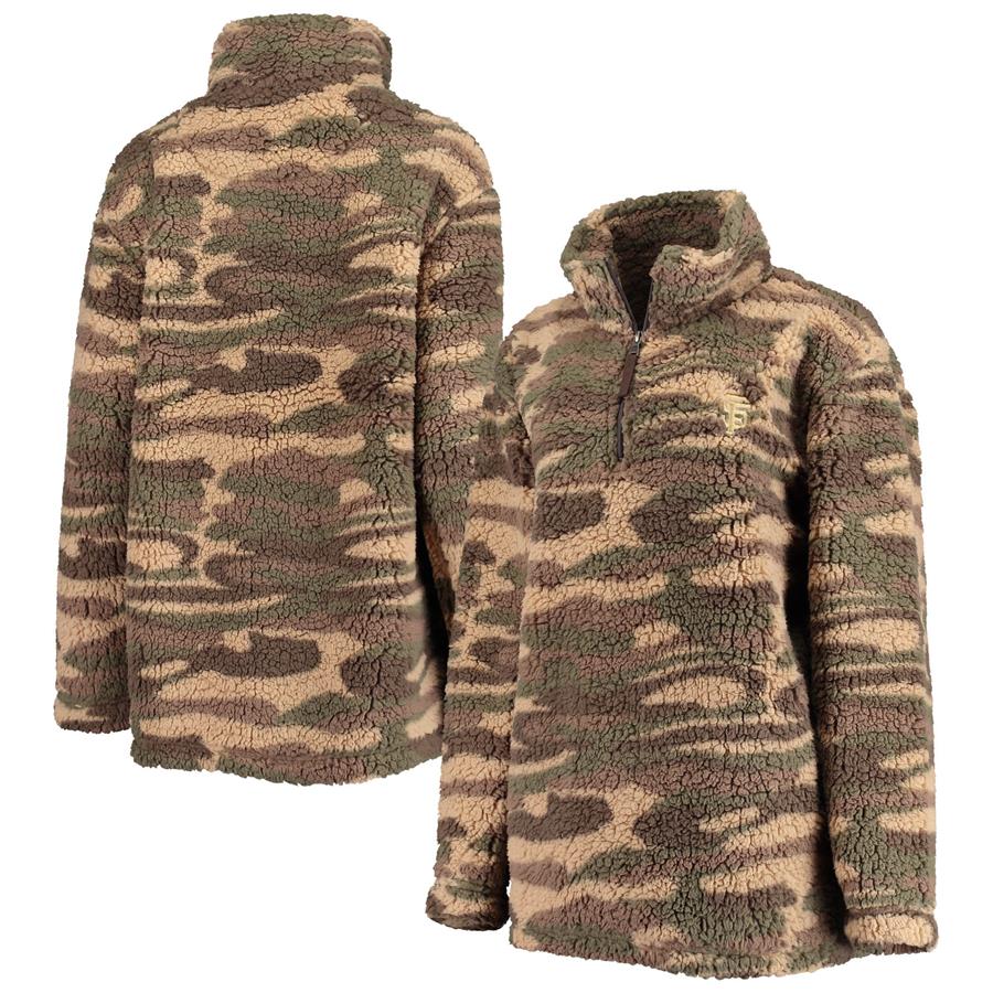 San Francisco Giants G-III 4Her by Carl Banks Women's Sherpa Quarter-Zip Jacket - Camo