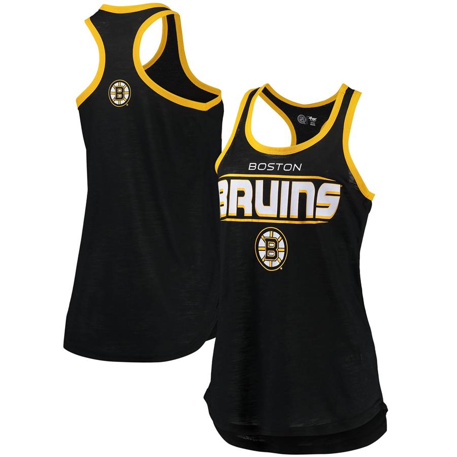 Boston Bruins G-III Sports by Carl Banks Women's Showdown Slub Racerback Tank Top - Black