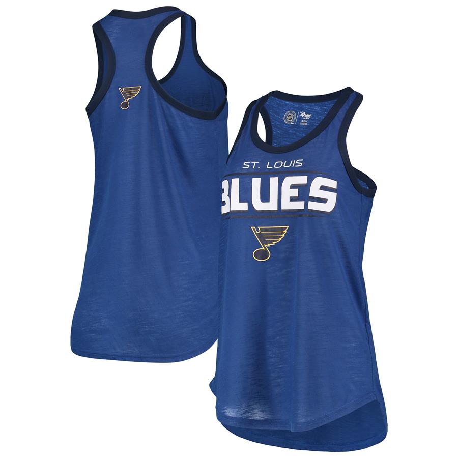 St. Louis Blues G-III Sports by Carl Banks Women's Showdown Slub Racerback Tank Top - Blue
