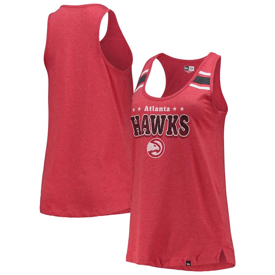 Atlanta Hawks New Era Women's Scoop-Neck Racerback Tank Top - Red