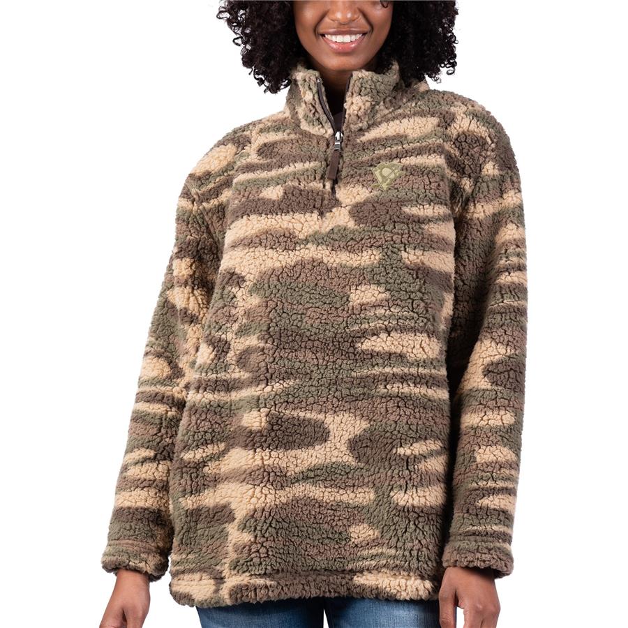 Pittsburgh Penguins G-III Sports by Carl Banks Women's Sherpa Quarter-Zip Jacket - Camo