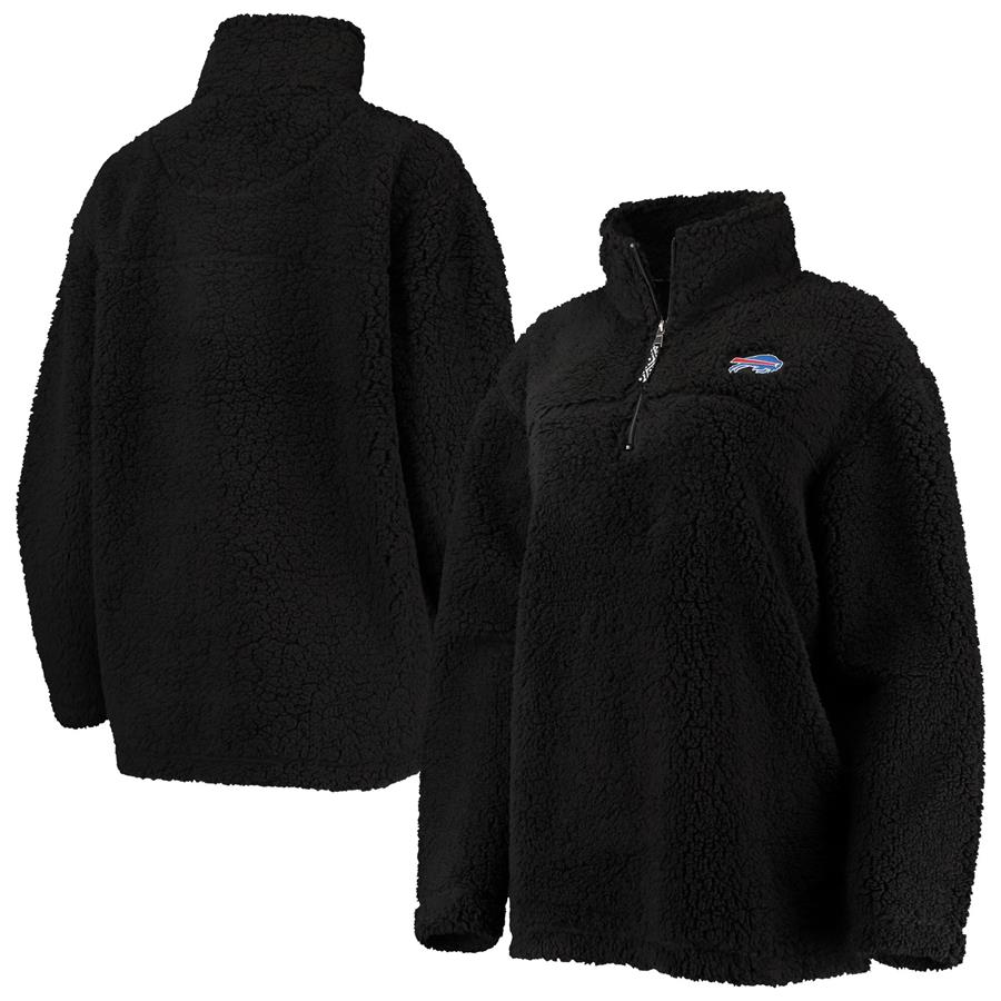 Buffalo Bills G-III 4Her by Carl Banks Women's Sherpa Quarter-Zip Jacket - Black