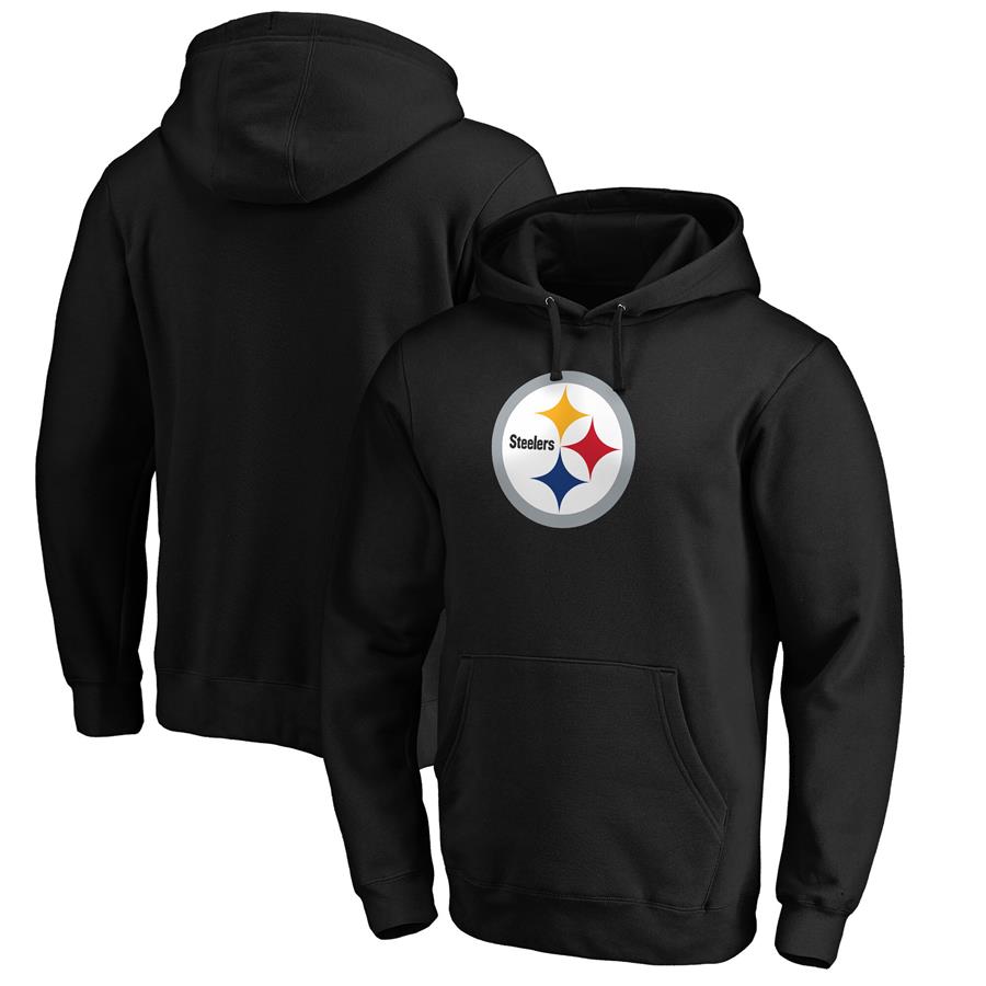 Pittsburgh Steelers Fanatics Branded Primary Logo Pullover Hoodie - Black