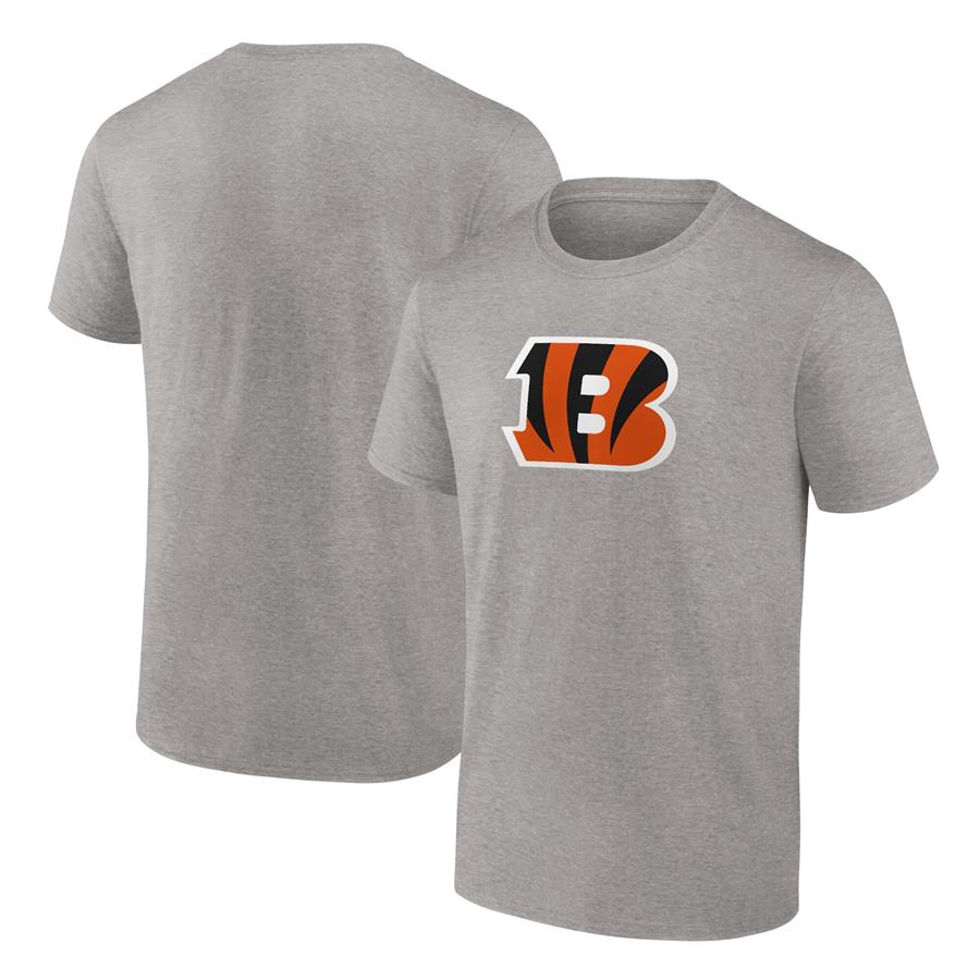 Cincinnati Bengals Fanatics Branded Primary Logo T-Shirt - Heathered Gray