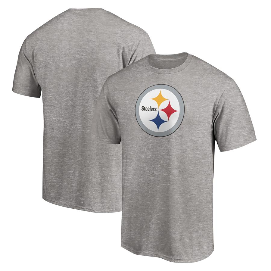 Pittsburgh Steelers Fanatics Branded Primary Logo T-Shirt - Heathered Gray