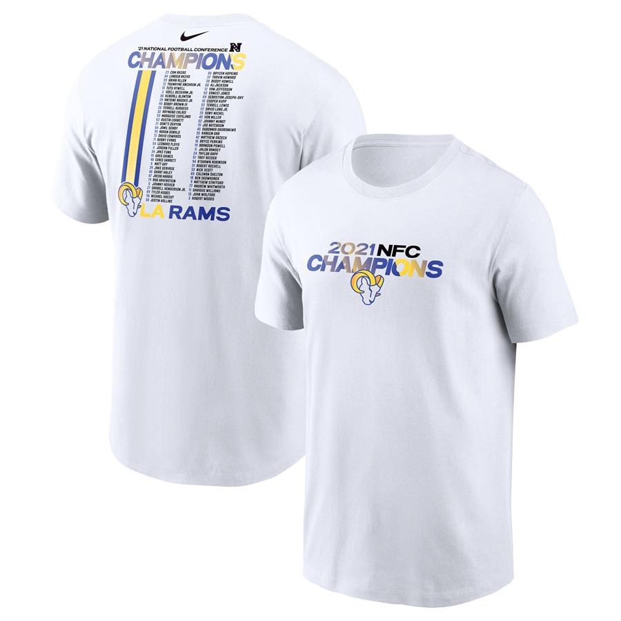 Los Angeles Rams Nike 2021 NFC Champions Roster T-Shirt - White