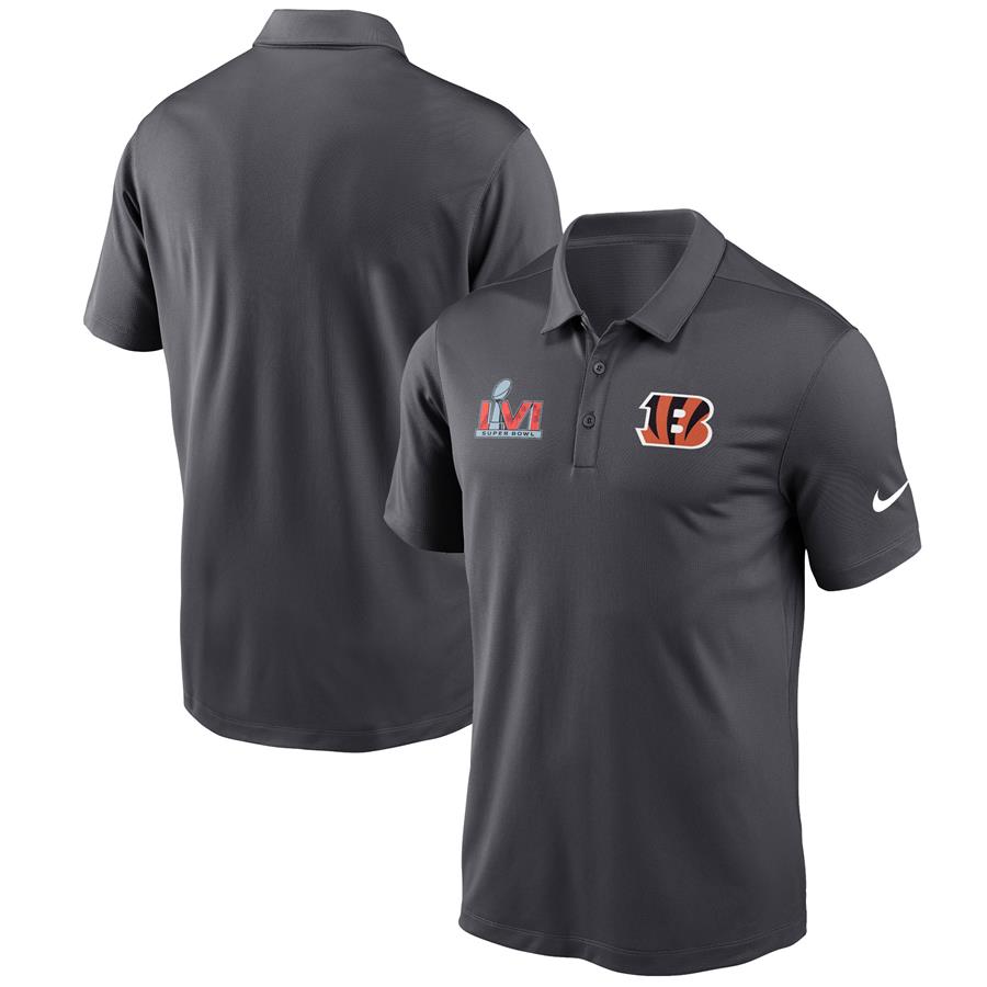 Cincinnati Bengals Nike Super Bowl LVI Bound Patch Polo - Anthracite