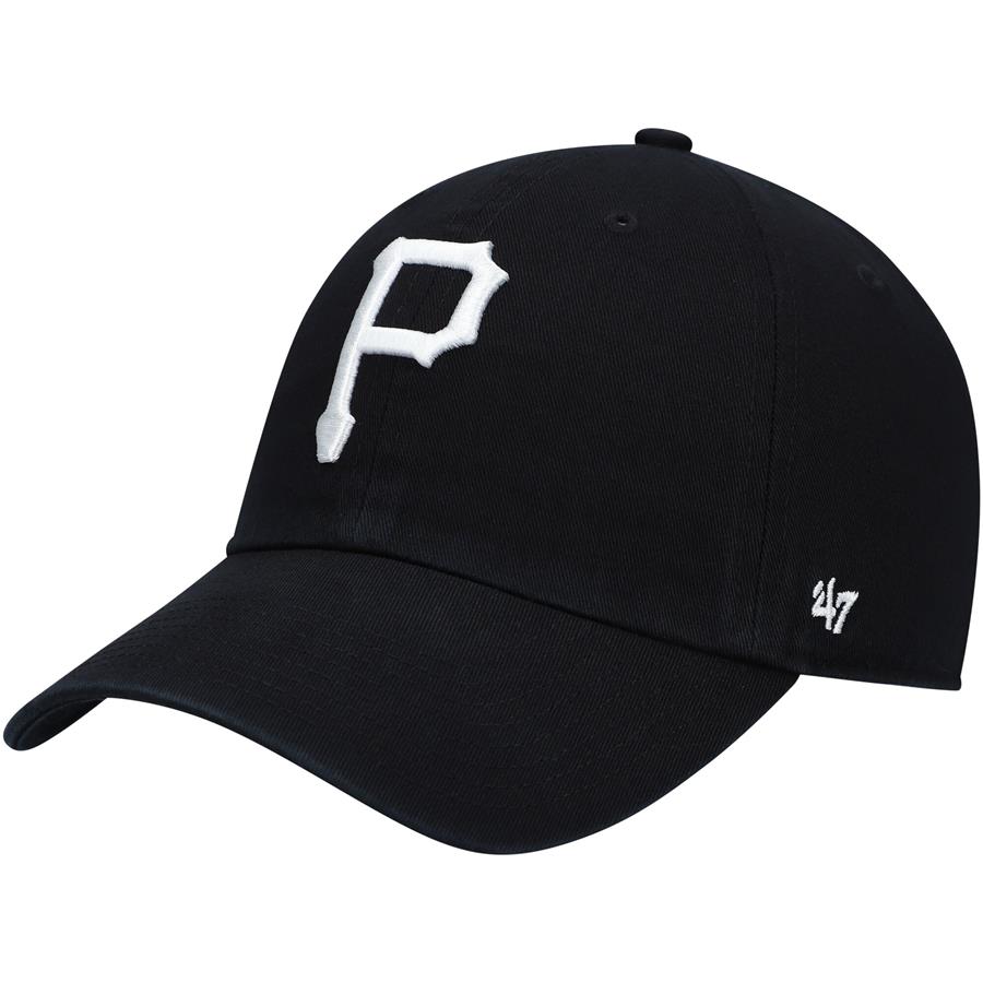 Pittsburgh Pirates '47 Black on Black Logo Clean Up Adjustable Hat