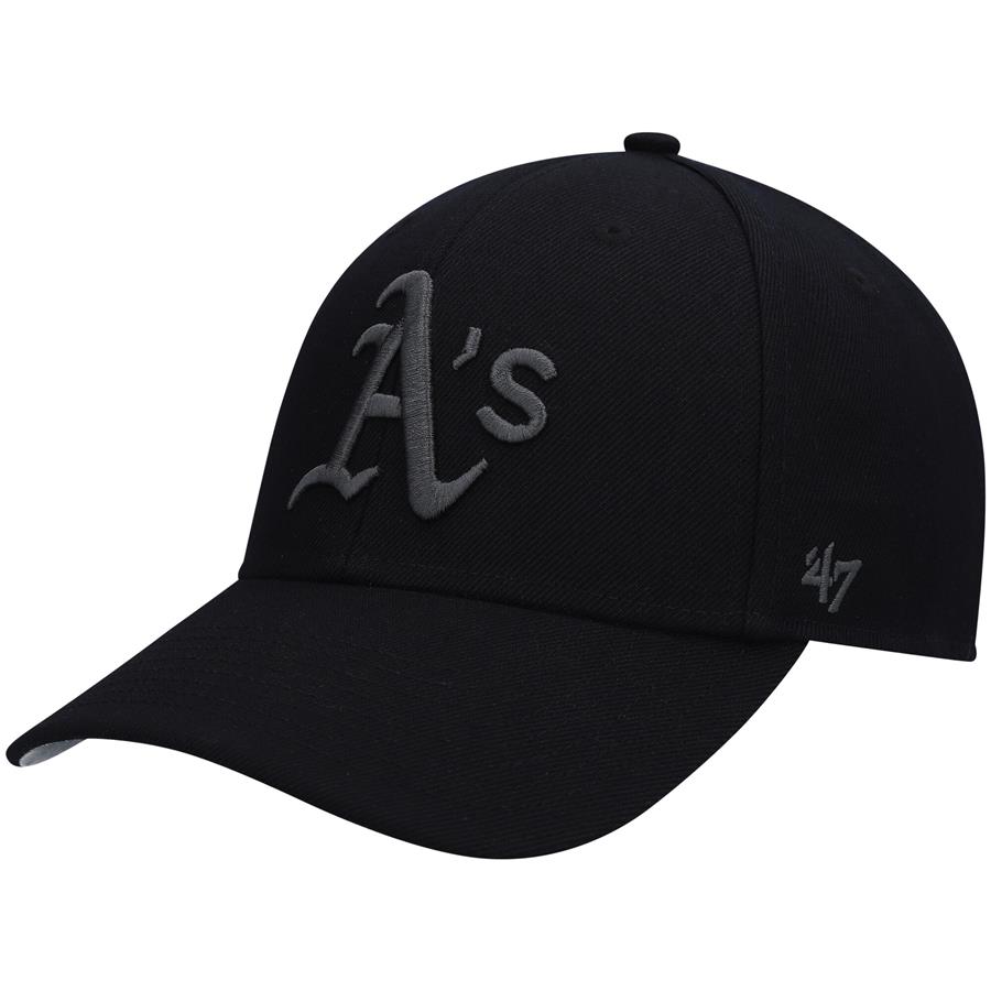 Oakland Athletics '47 Black on Black MVP Adjustable Hat