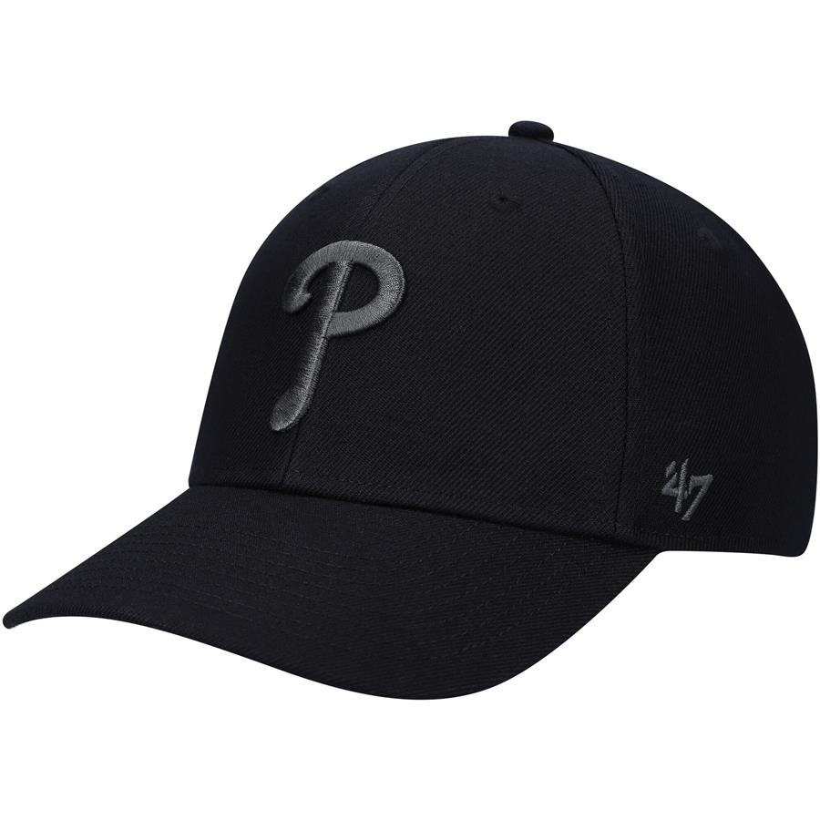 Philadelphia Phillies '47 Black on Black MVP Adjustable Hat