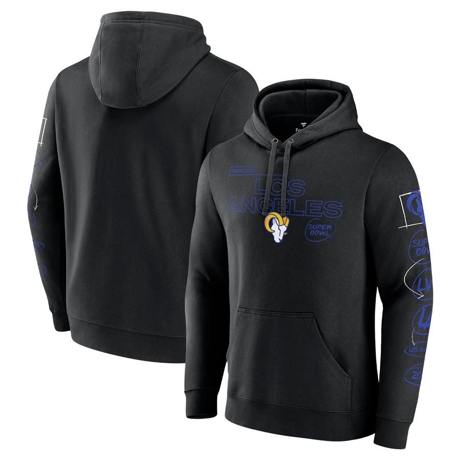 Los Angeles Rams Fanatics Branded Super Bowl LVI Bound Hollywood Action Pullover Hoodie - Black