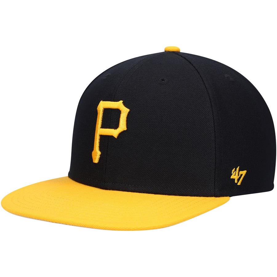Pittsburgh Pirates '47 No Shot Captain Snapback Hat - Black